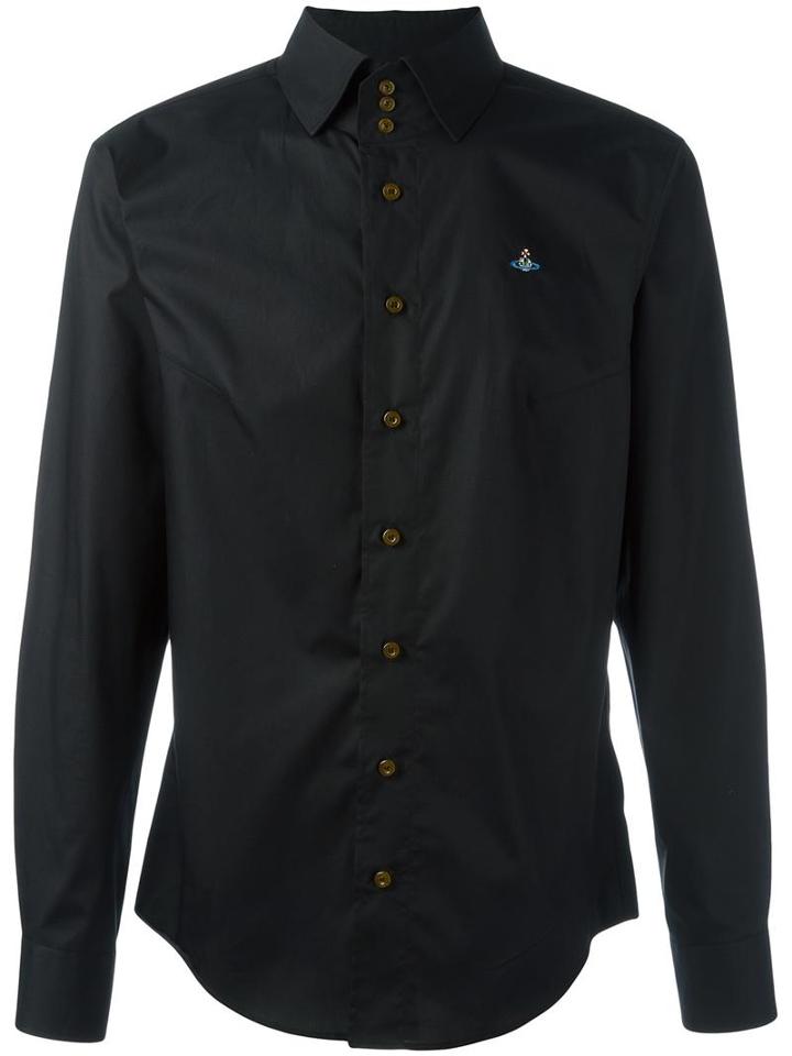 Vivienne Westwood Man Three Button Krall Shirt, Men's, Size: 48, Black, Cotton/spandex/elastane