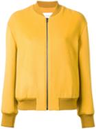 Le Ciel Bleu Ruffle Sleeve Bomber Jacket, Women's, Size: 36, Yellow/orange, Polyester/wool