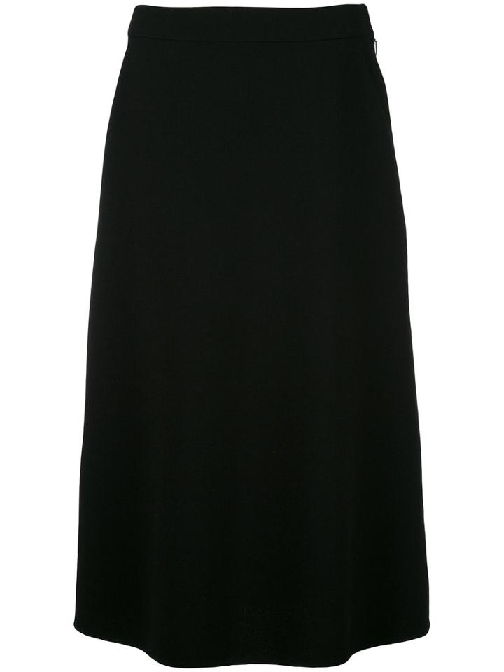 Saint Laurent - Midi Skirt - Women - Silk/virgin Wool - 42, Black, Silk/virgin Wool
