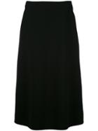 Saint Laurent - Midi Skirt - Women - Silk/virgin Wool - 42, Black, Silk/virgin Wool