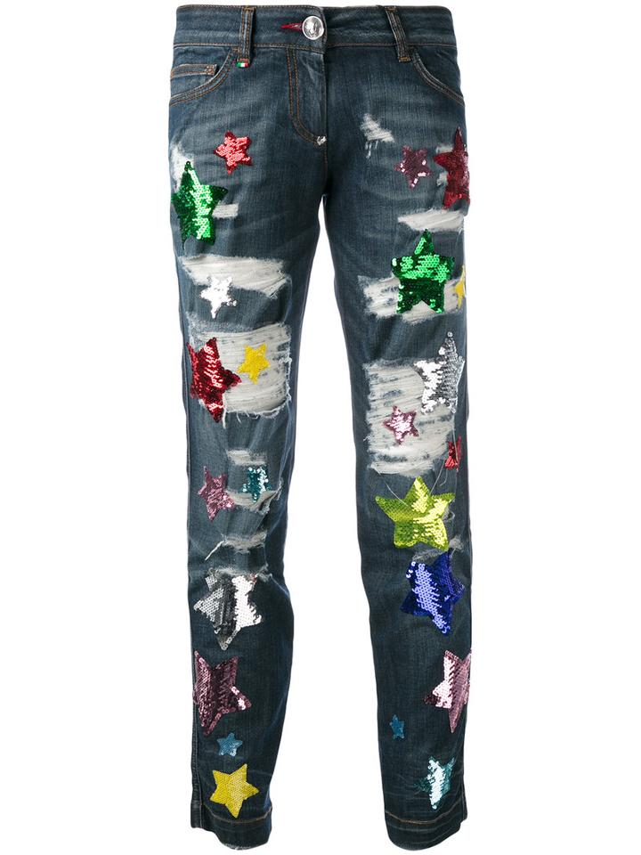 Philipp Plein Nymphe Jeans, Women's, Size: 27, Blue, Cotton/spandex/elastane