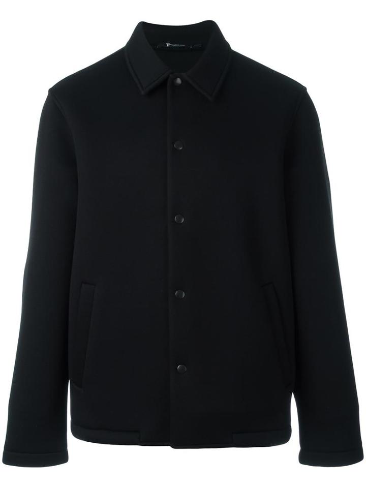 T By Alexander Wang Cutaway Collar Jacket, Men's, Size: Small, Black, Rayon/polyurethane