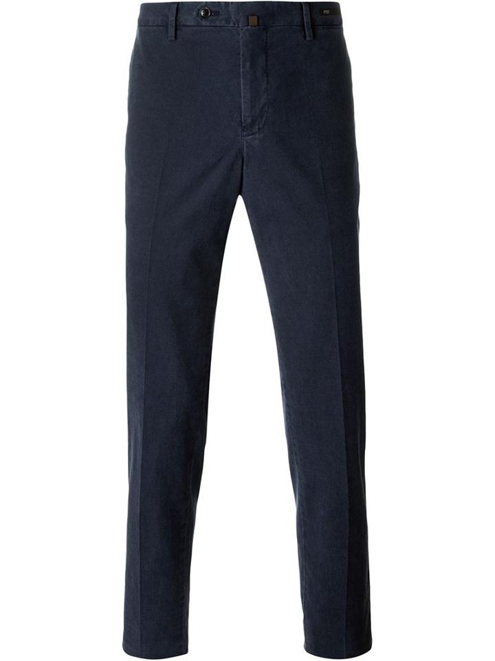Pt01 Slim Fit Tapered Trousers, Men's, Size: 52, Blue, Cotton/spandex/elastane