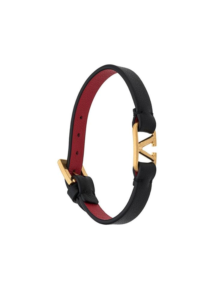 Valentino Valentino Garavani V Logo Bracelet - Black
