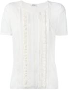 P.a.r.o.s.h. Frilled Panel T-shirt, Women's, Size: Medium, Nude/neutrals, Acetate/silk/cotton/polyamide