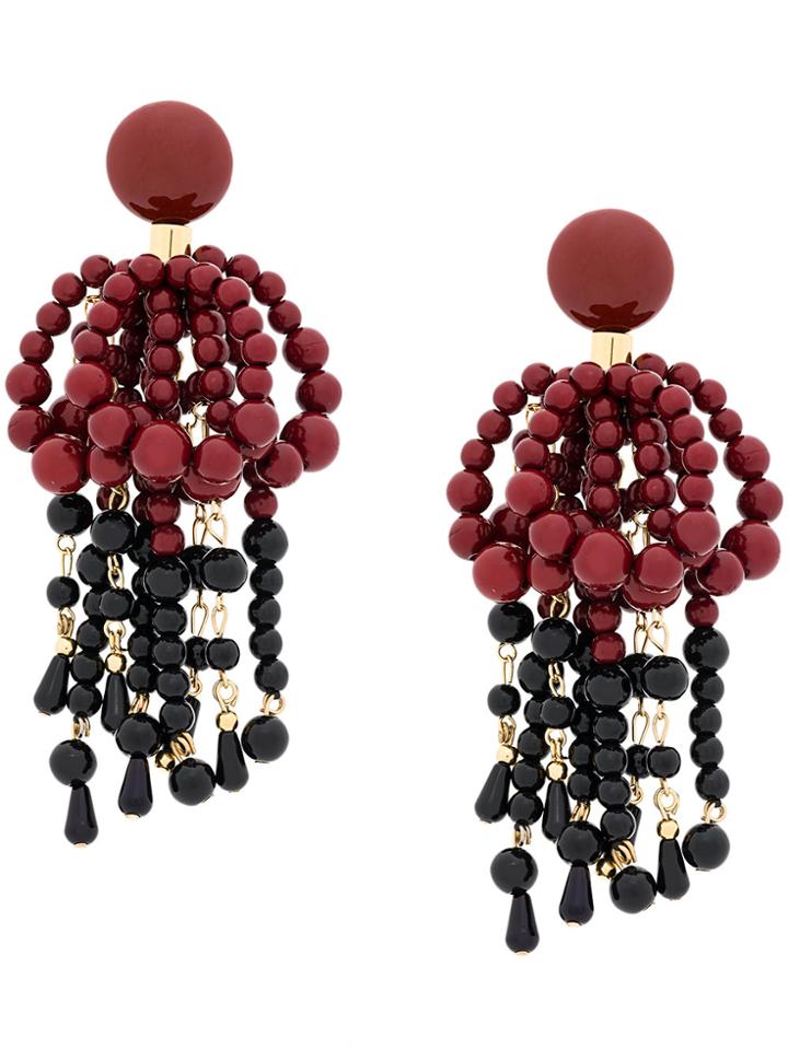 Marni Hanging Beaded Earrings - Red