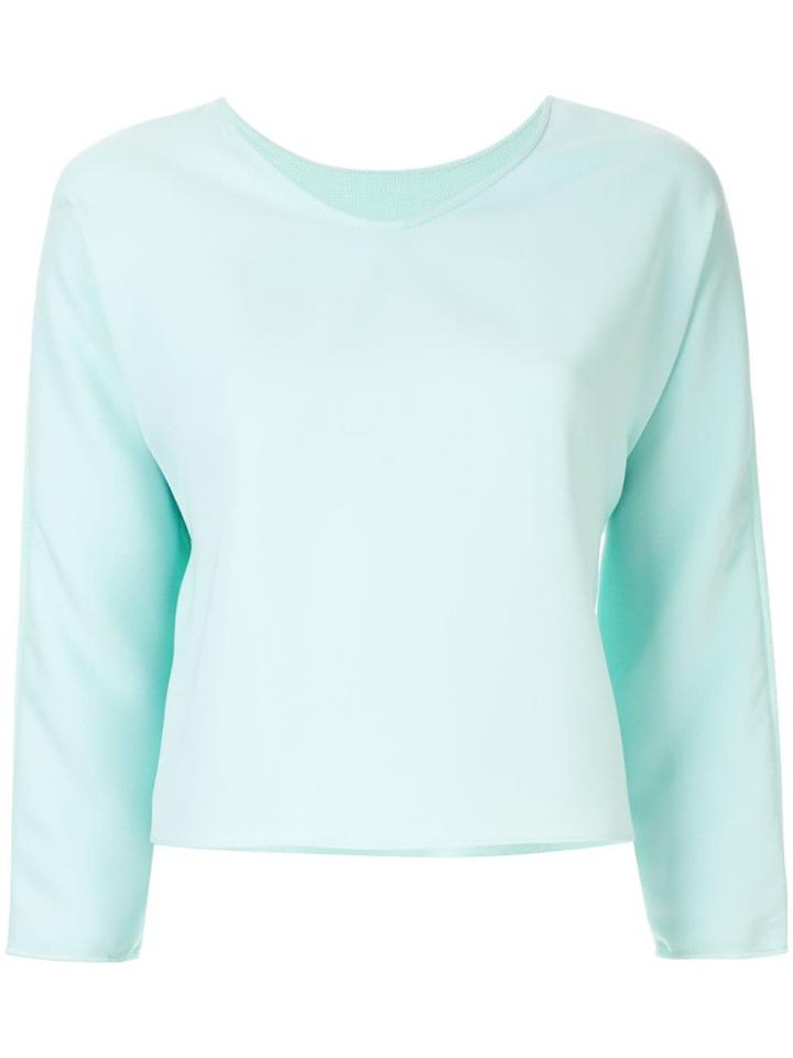 Ballsey 3/4 Sleeve Knitted Top - Blue