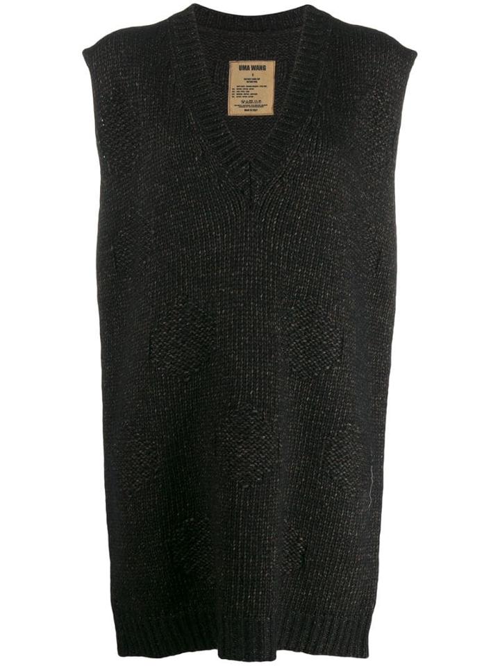Uma Wang Oversized Sleeveless Sweater - Brown