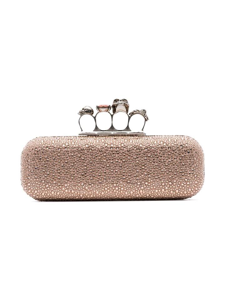 Alexander Mcqueen Amcq Crystl Cltch Bg - Pink