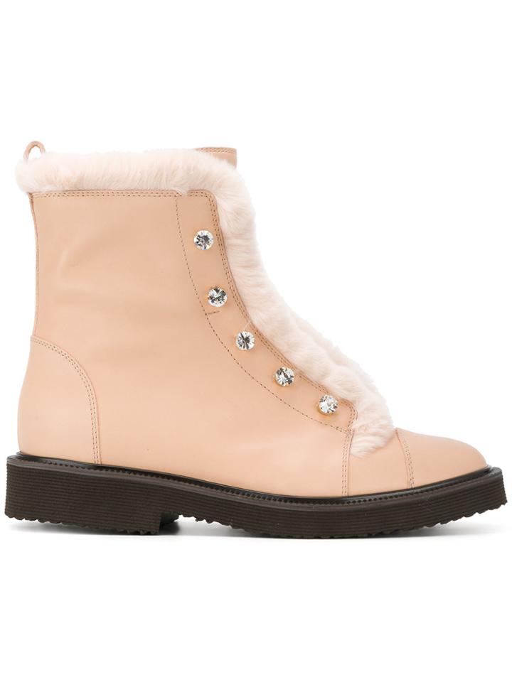 Giuseppe Zanotti Design Glenn Ankle Booties - Pink & Purple