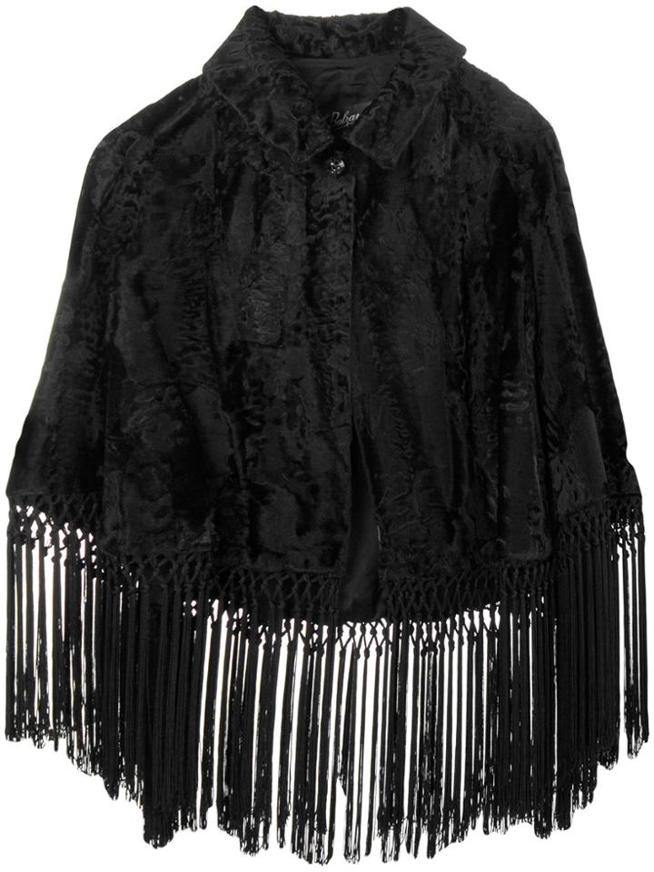 A.n.g.e.l.o. Vintage Cult Fringed Cape Jacket - Black