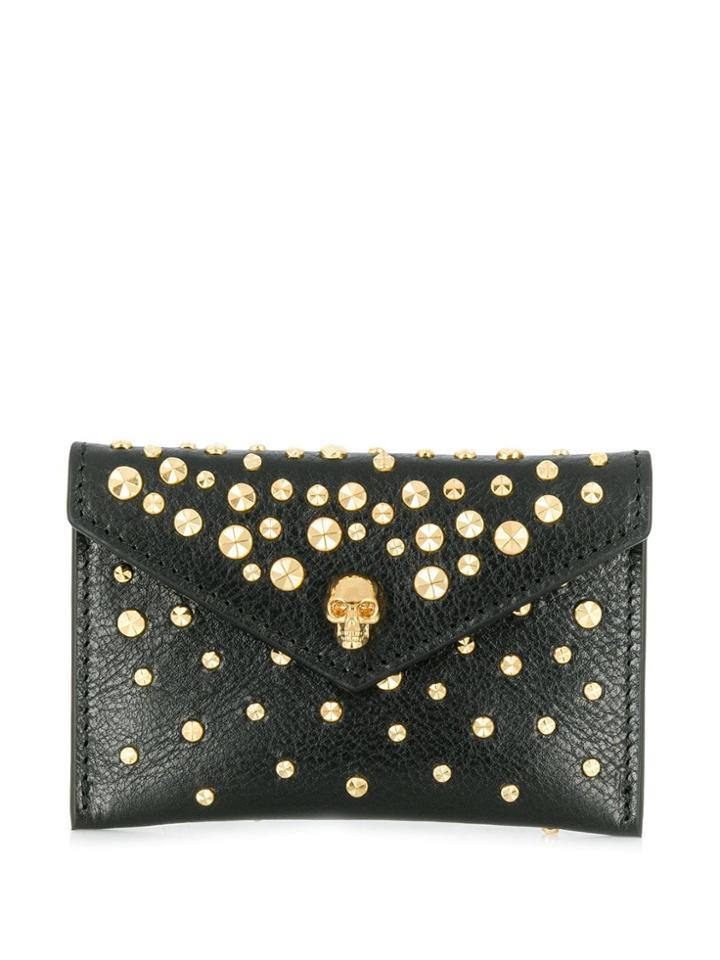 Alexander Mcqueen Studded Skull Motif Purse - Black
