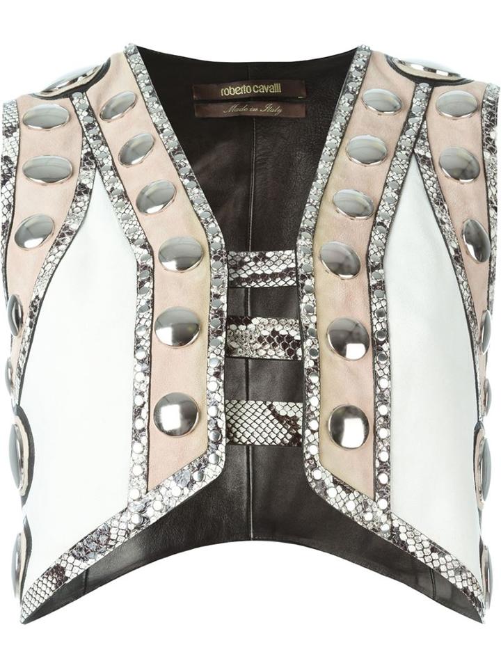 Roberto Cavalli Studded Paneled Gilet