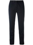 Tonello - Side Piping Cropped Trousers - Women - Cotton/spandex/elastane/viscose - 40, Blue, Cotton/spandex/elastane/viscose