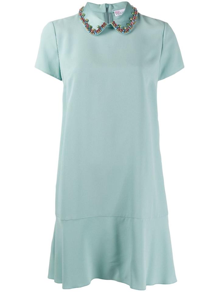 Red Valentino Crystal-embellished Collar Dress - Blue