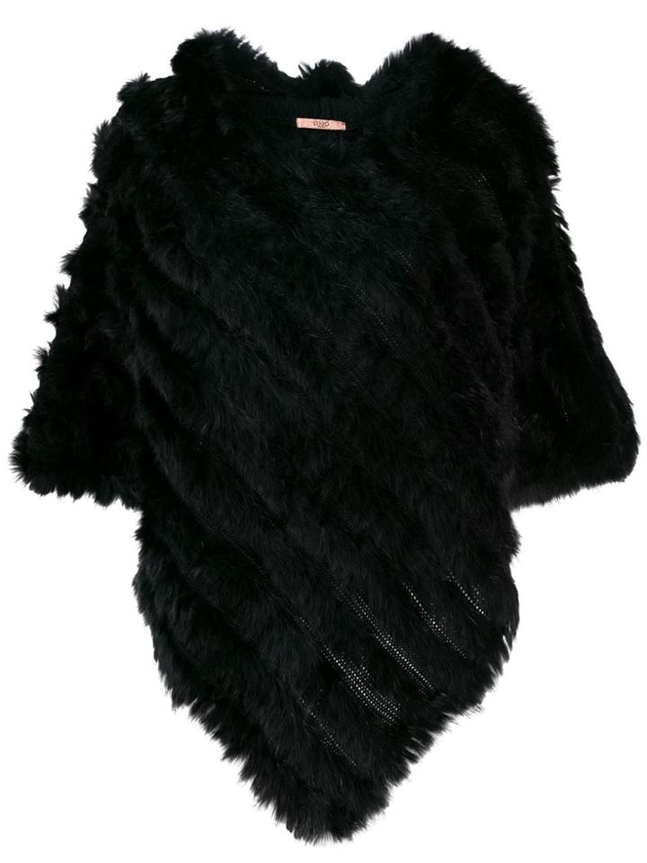 Liu Jo Faux-fur Poncho - Black