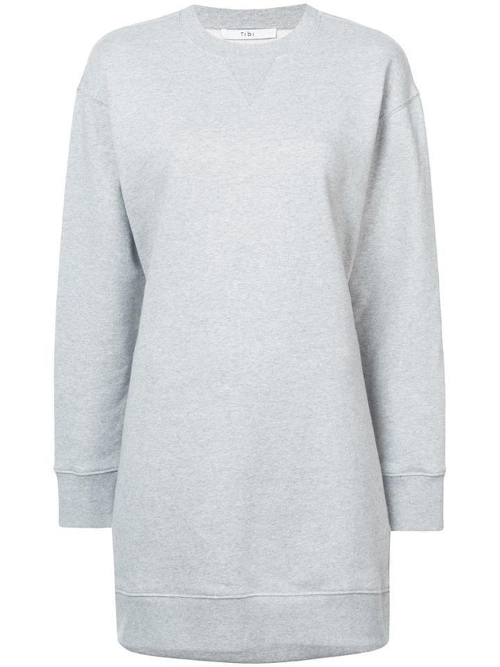 Tibi Open Back Sweatshirt Dress - Grey
