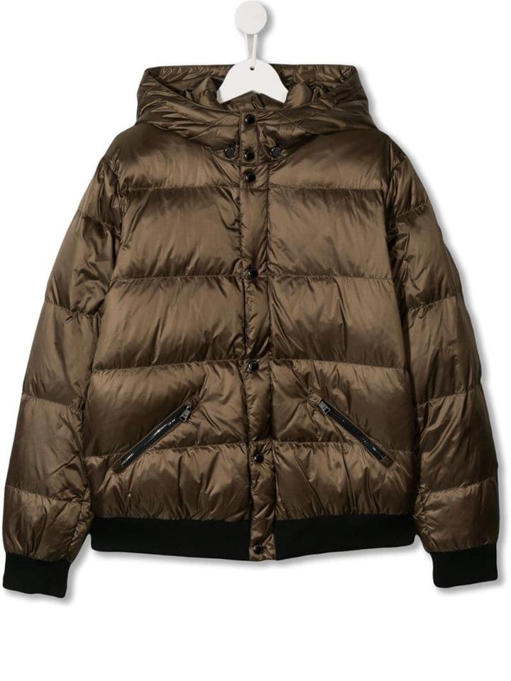 Emporio Armani Kids Hooded Padded Jacket - Green