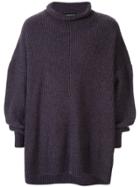 Undercover Ribbed Roll Neck Jumper - Purple