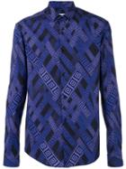 Versace Collection - Printed Shirt - Men - Cotton/spandex/elastane - 41, Blue, Cotton/spandex/elastane