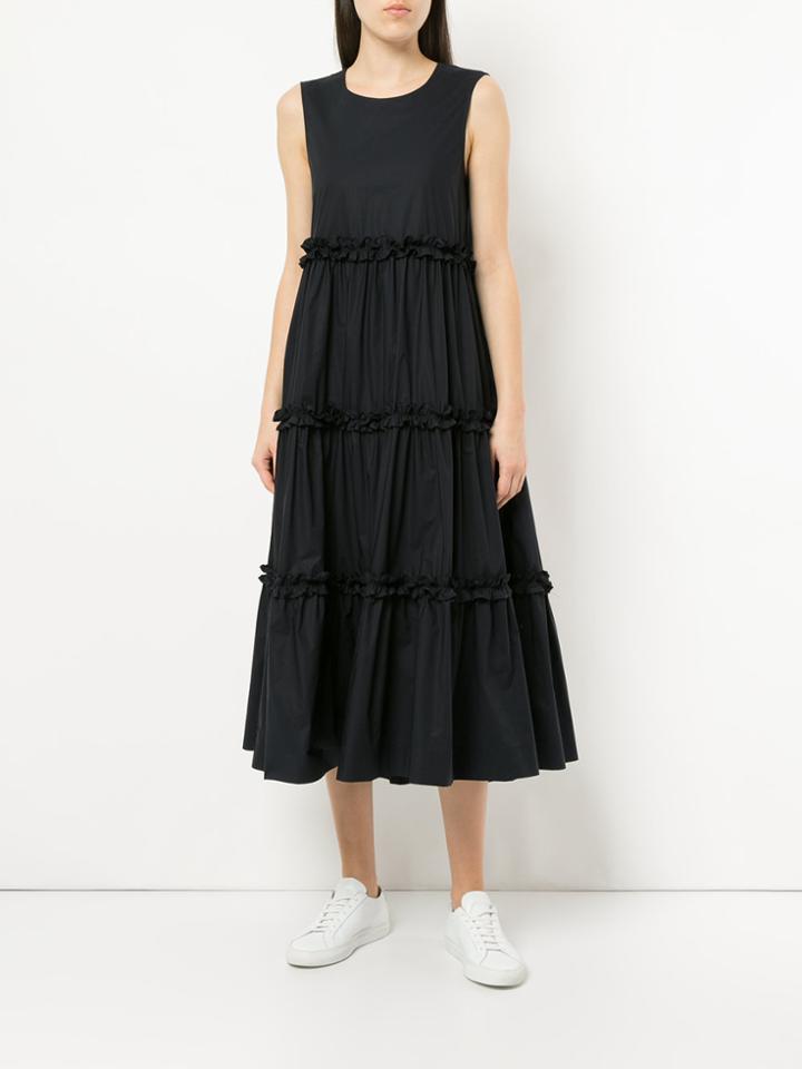 P.a.r.o.s.h. Flared Midi Dress - Black