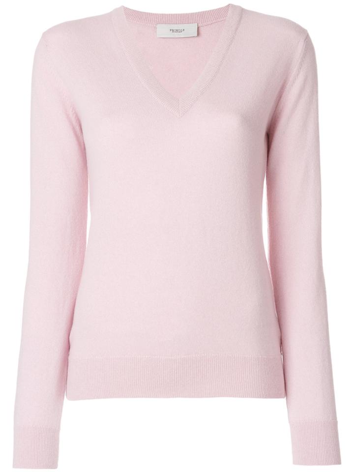 Pringle Of Scotland V Neck Jumper - Pink & Purple
