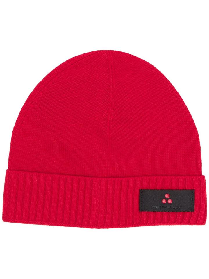 Peuterey Logo Patch Beanie - Red