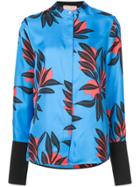 Roksanda Floral Print Mandarin Collar Shirt - Blue