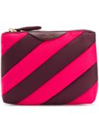 Anya Hindmarch Pouch Stripes In Claret Multi Nylon - Pink & Purple