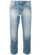 Michael Michael Kors - Embellished Denim Jeans - Women - Cotton/brass - 6, Blue, Cotton/brass