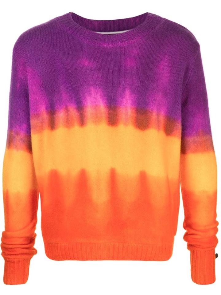 The Elder Statesman Cashmere Tie-dye Jumper - Orange
