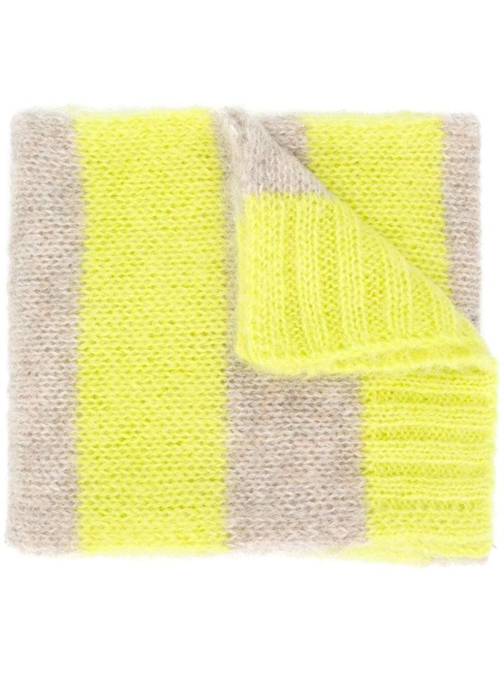 Closed Striped Scarf - Yellow