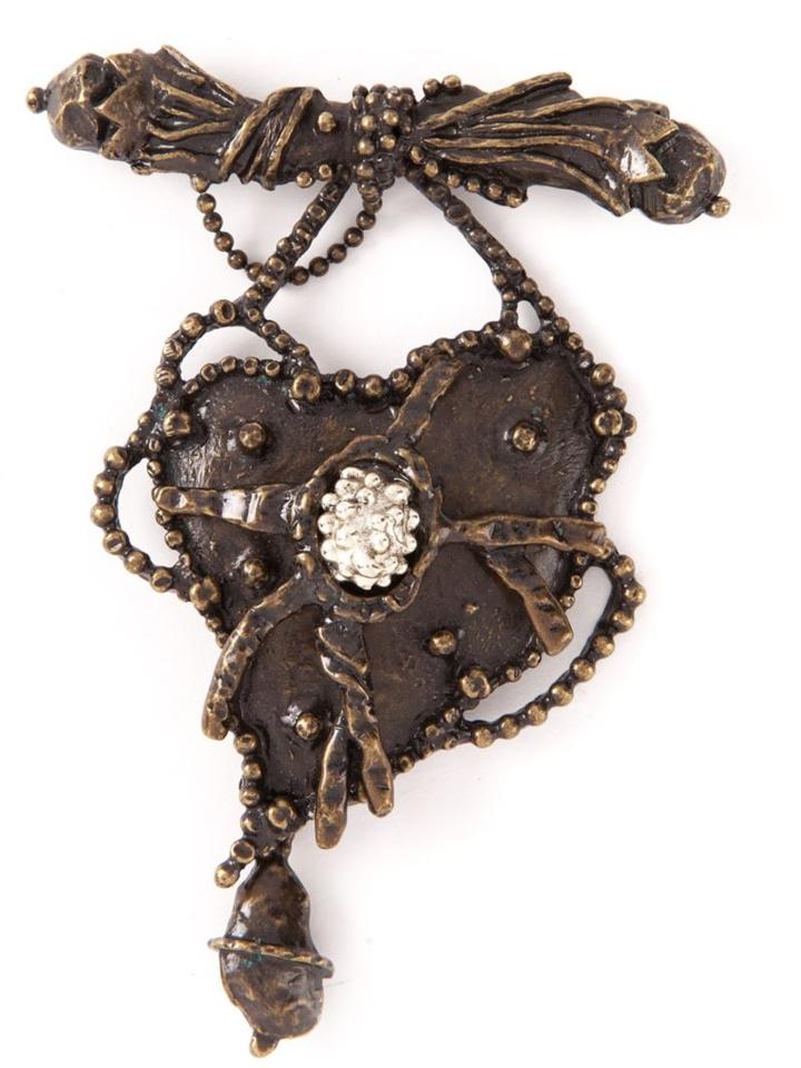 Christian Lacroix Vintage Gun Heart Brooch