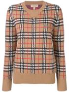 Burberry Vintage Check Cashmere Jacquard Sweater - Brown