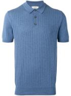 Éditions M.r - Ribbed Knit Polo Shirt - Men - Cotton - S, Blue, Cotton