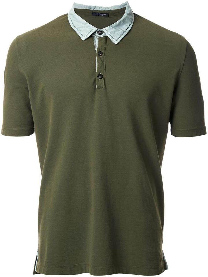 Roberto Collina 'two-tone Military' Polo Shirt