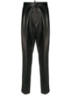 Dsquared2 Tapered Leather Trousers - Black