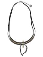 Camila Klein Embellished Suede Necklace - Metallic
