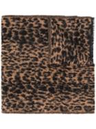 Saint Laurent Jacquard Leopard Print Scarf - Brown