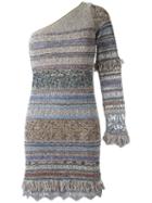 Cecilia Prado - One Shoulder Knit Dress - Women - Acrylic/lurex/viscose - G, Beige, Acrylic/lurex/viscose