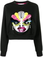 No Ka' Oi Embellished Cropped Sweatshirt - Black