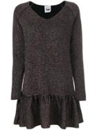 Twin-set Flared Hem Knit Dress - Metallic