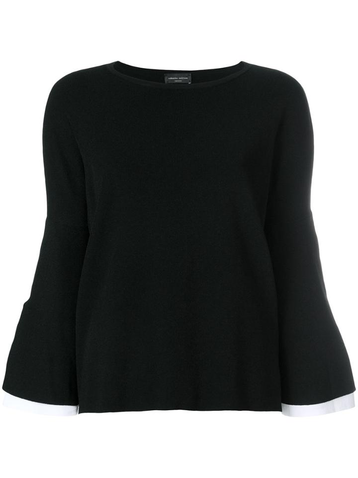 Roberto Collina Flared Sleeve Knit Jumper - Black