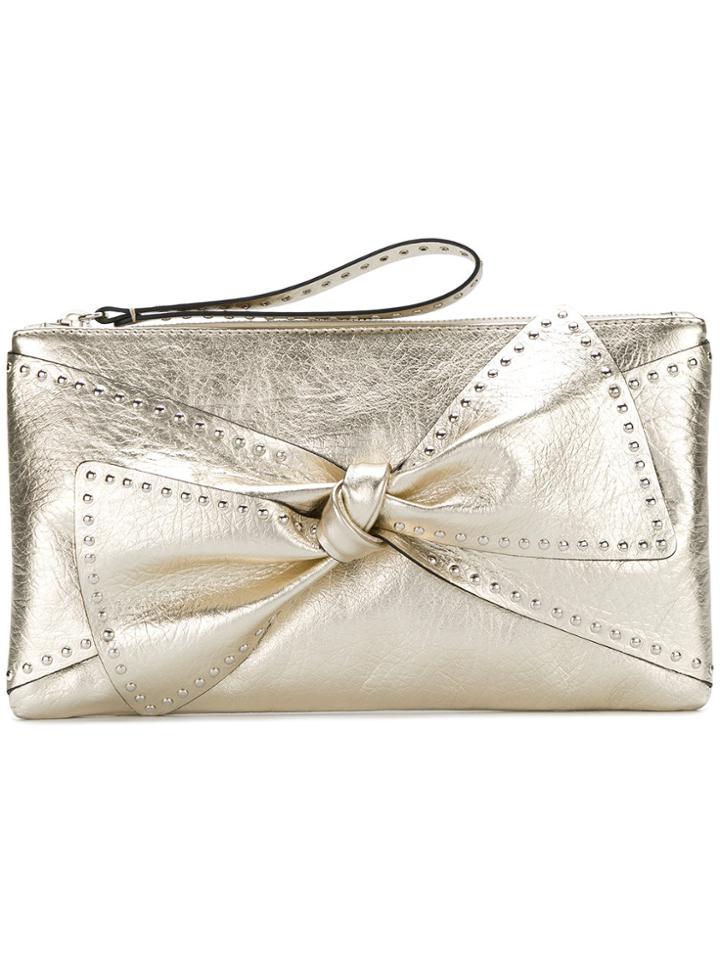 Red Valentino Bow Detail Clutch Bag - Metallic