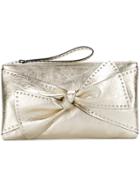 Red Valentino Bow Detail Clutch Bag - Metallic
