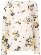 Forte Forte Floral Long-sleeve Flared Blouse - Neutrals