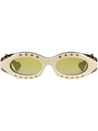 Gucci Eyewear Contrast Embellished Sunglasses - White