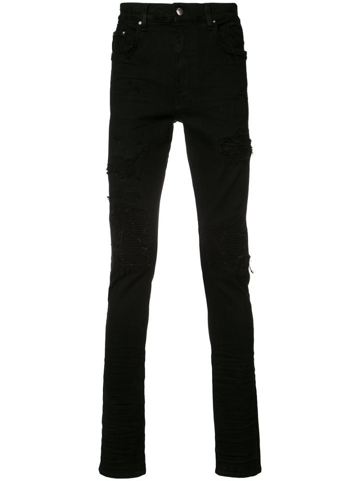 Amiri Distressed Jeans, Men's, Size: 30, Black, Cotton/spandex/elastane