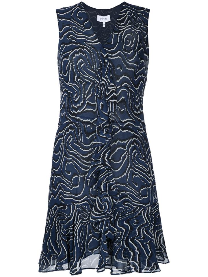 Derek Lam 10 Crosby V-neck Printed Dress - Blue