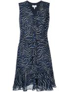Derek Lam 10 Crosby V-neck Printed Dress - Blue